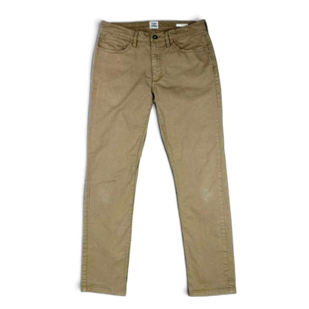 Flint And Tinder Pants Men's 32x32 Tan 365 5-Pocket Jeans Stretch Slim Fit Khaki